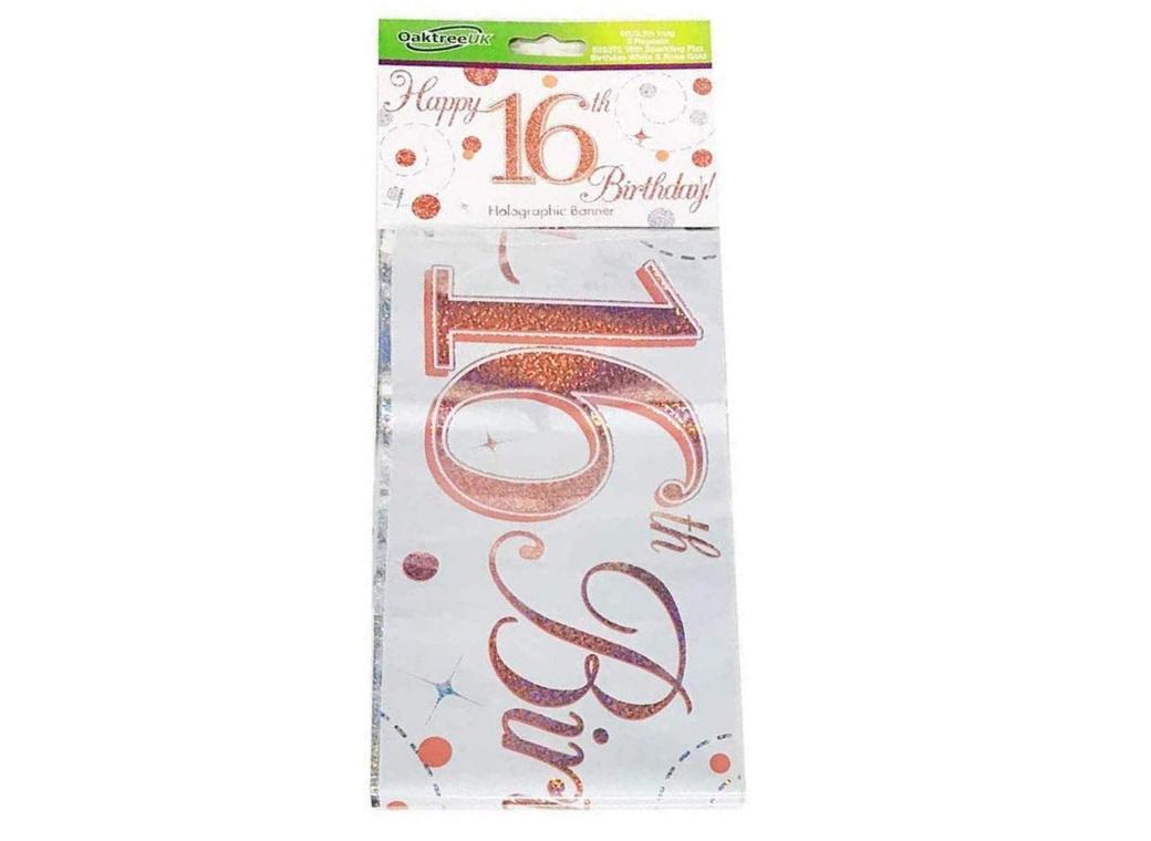 Sparkling Fizz Happy 16th Birthday Banner