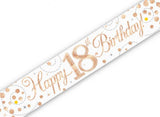 Sparkling Fizz Happy 18th Birthday Banner