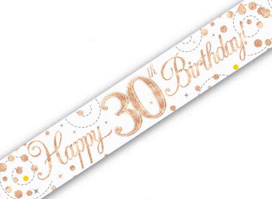 Sparkling Fizz Happy 30th Birthday Banner