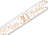 Sparkling Fizz Happy 30th Birthday Banner