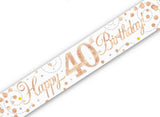 Sparkling Fizz Happy 40th Birthday Banner