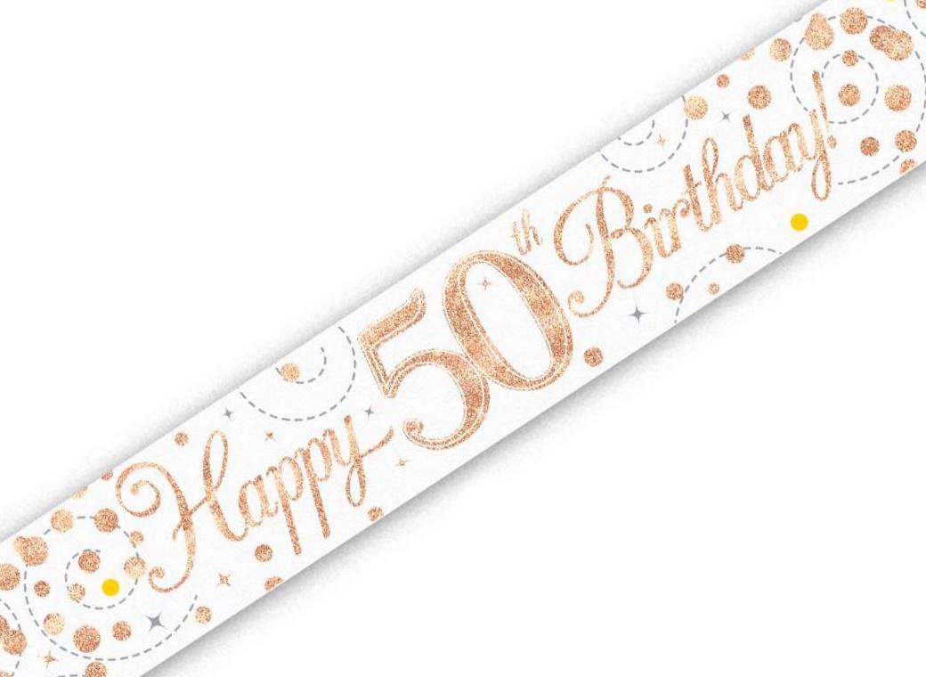 Sparkling Fizz Happy 50th Birthday Banner