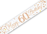 Sparkling Fizz Happy 60th Birthday Banner