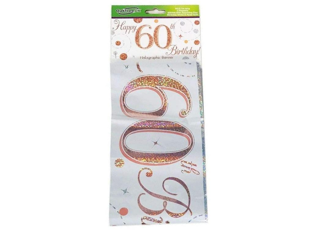 Sparkling Fizz Happy 60th Birthday Banner