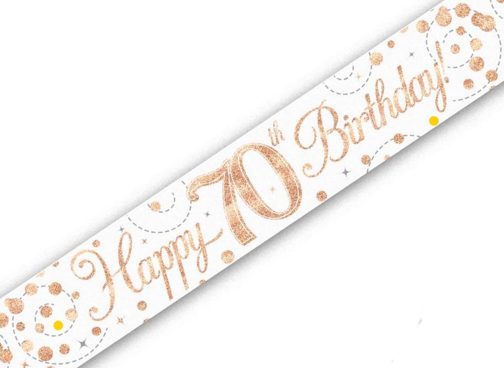 Sparkling Fizz Happy 70th Birthday Banner