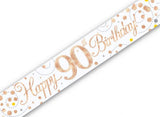 Sparkling Fizz Happy 90th Birthday Banner