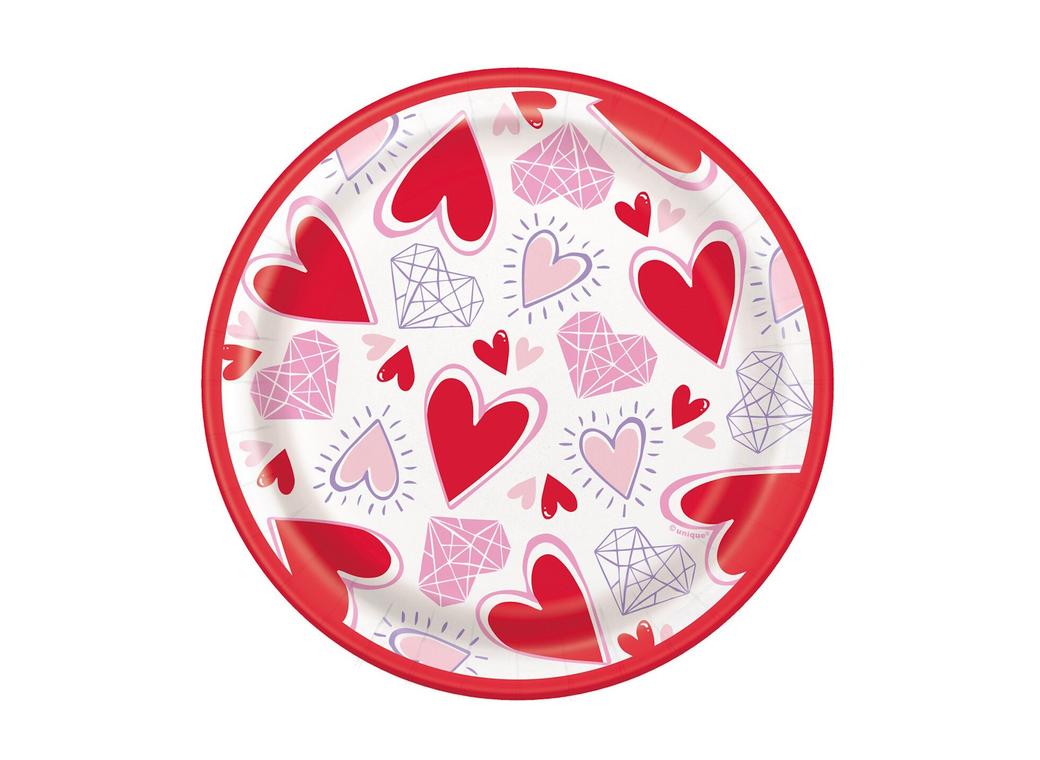 Hearts & Diamonds Lunch Plates 8pk