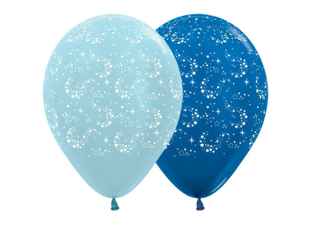 Sparkling Stars Balloons - Blues 5pk