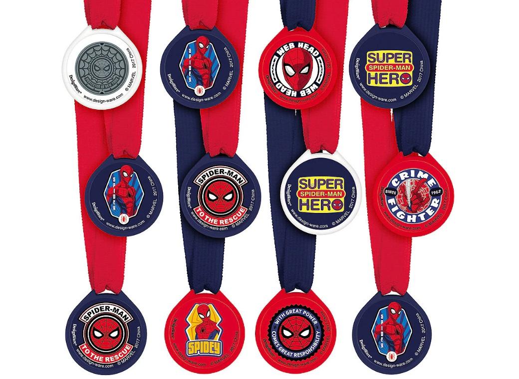 Spiderman Mini Award Medals 12pk