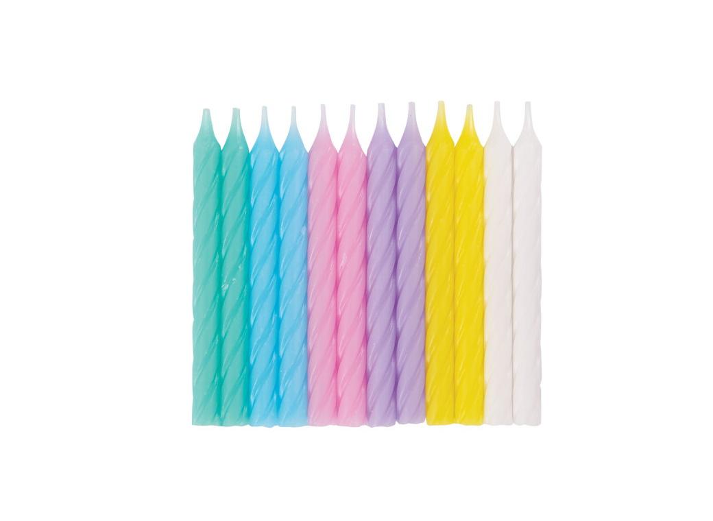 Spiral Candles 24pk - Pastels