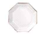 Spotty Print Rose Gold Plates 8pk