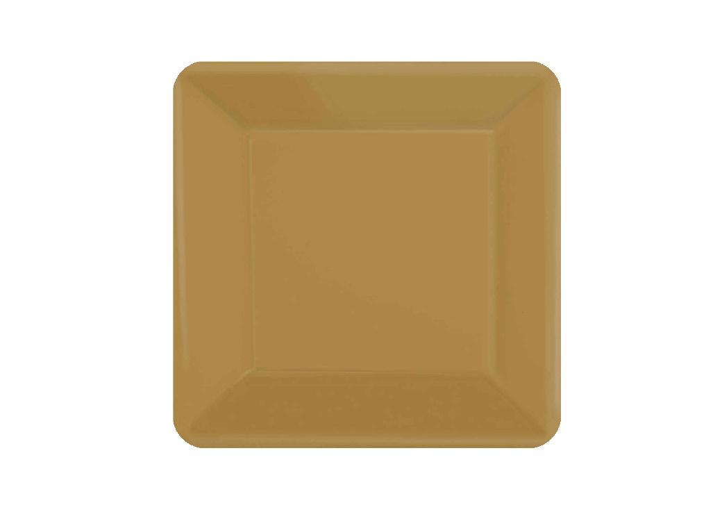 Square Lunch Plates 20pk - Gold