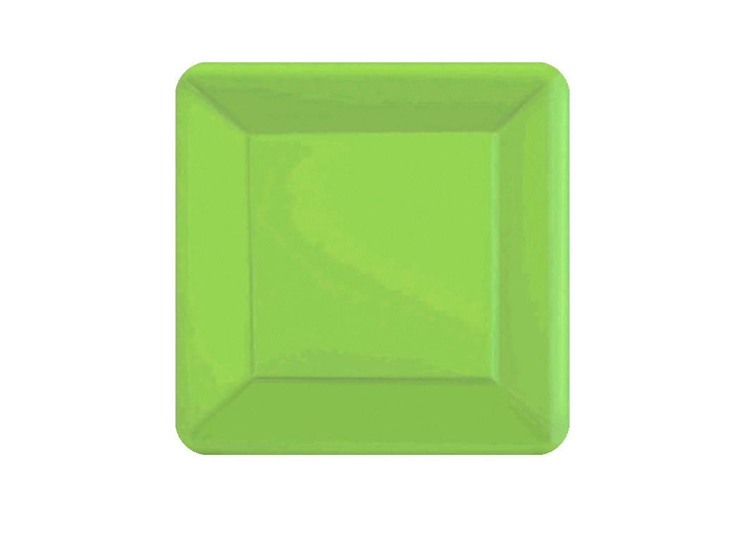 Square Lunch Plates 20pk - Kiwi Green