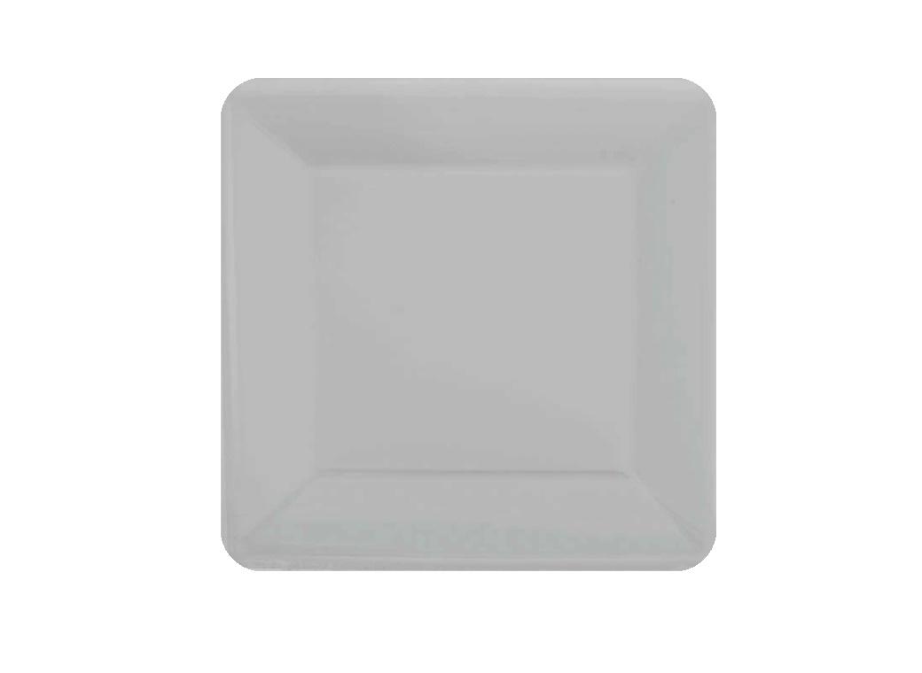 Square Lunch Plates 20pk - Silver