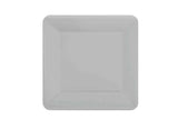 Square Lunch Plates 20pk - Silver