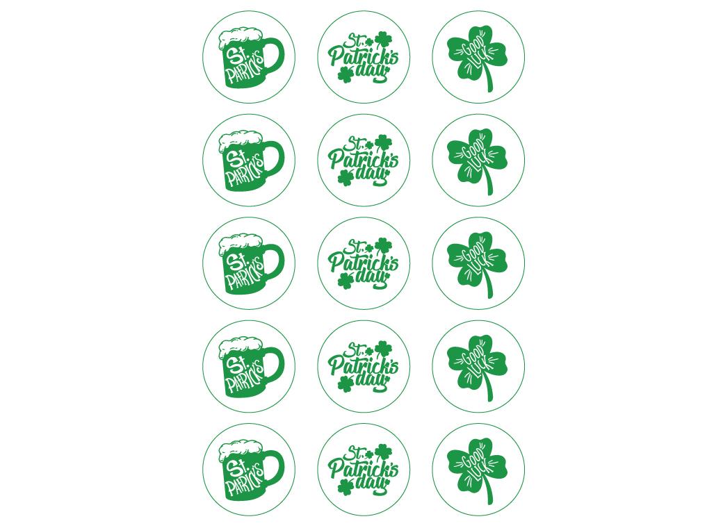 St Patrick's Edible Cupcake Toppers