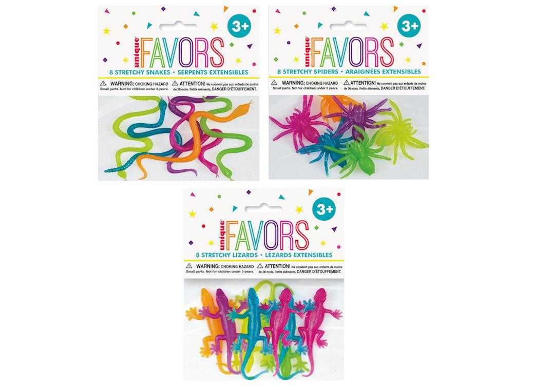 Stretchy Critter Favours 8pk - Assorted