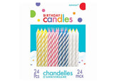 Candy Stripe Candles 24pk