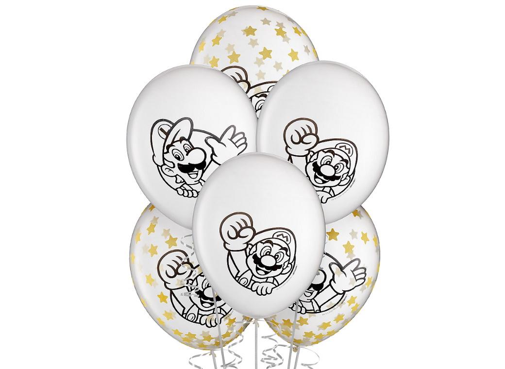 Super Mario Confetti Balloons 6pk