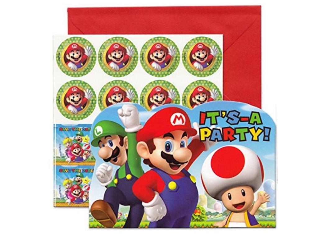 Super Mario Invitations 8pk