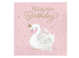 Swan Party Birthday Lunch Napkins 16pk