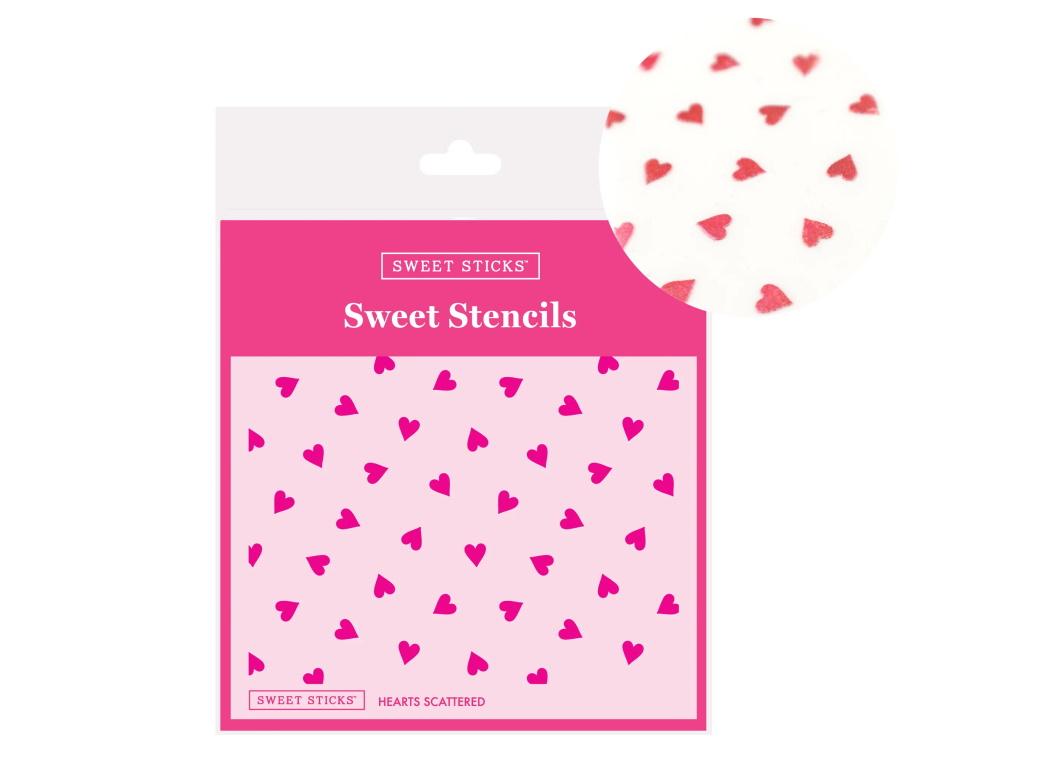 Sweet Sticks Stencil - Hearts Scattered