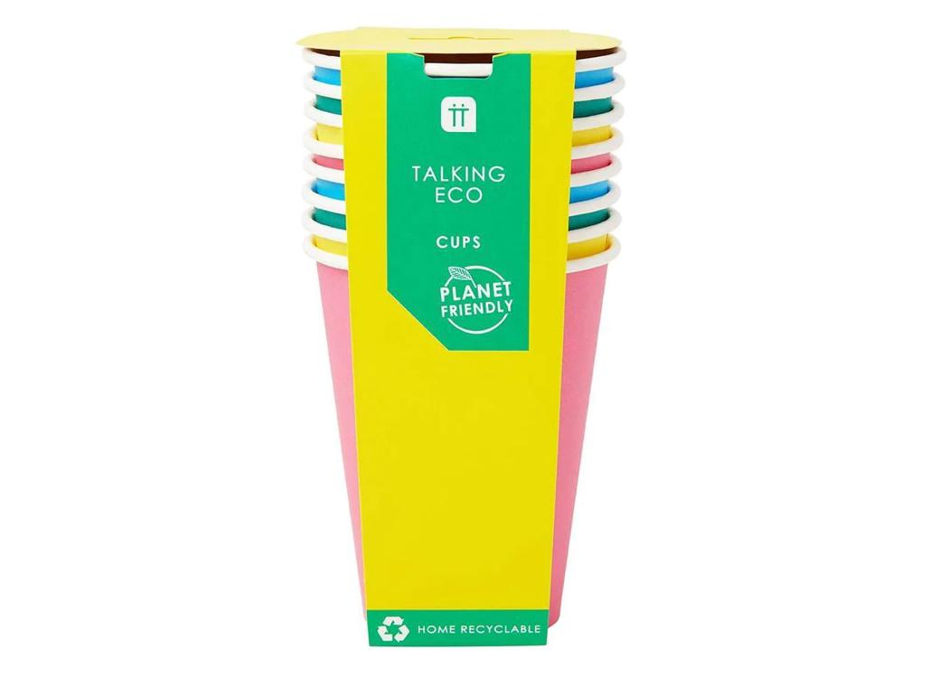 Eco Rainbow Paper Cups 8pk