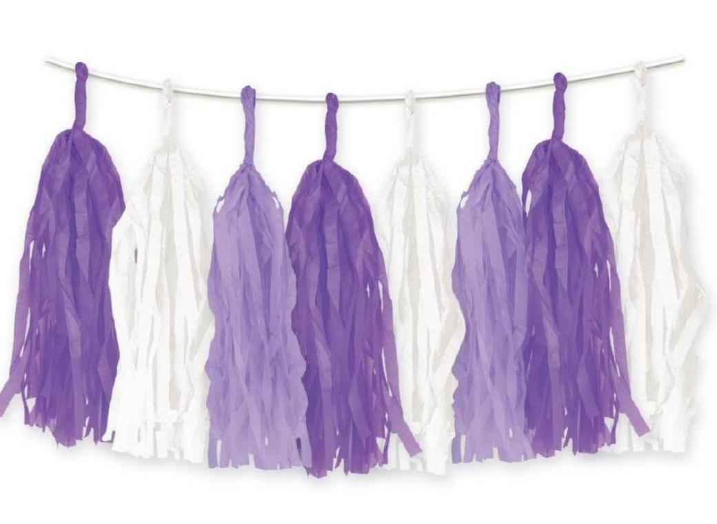 Tissue Tassel Party Garland - Purple