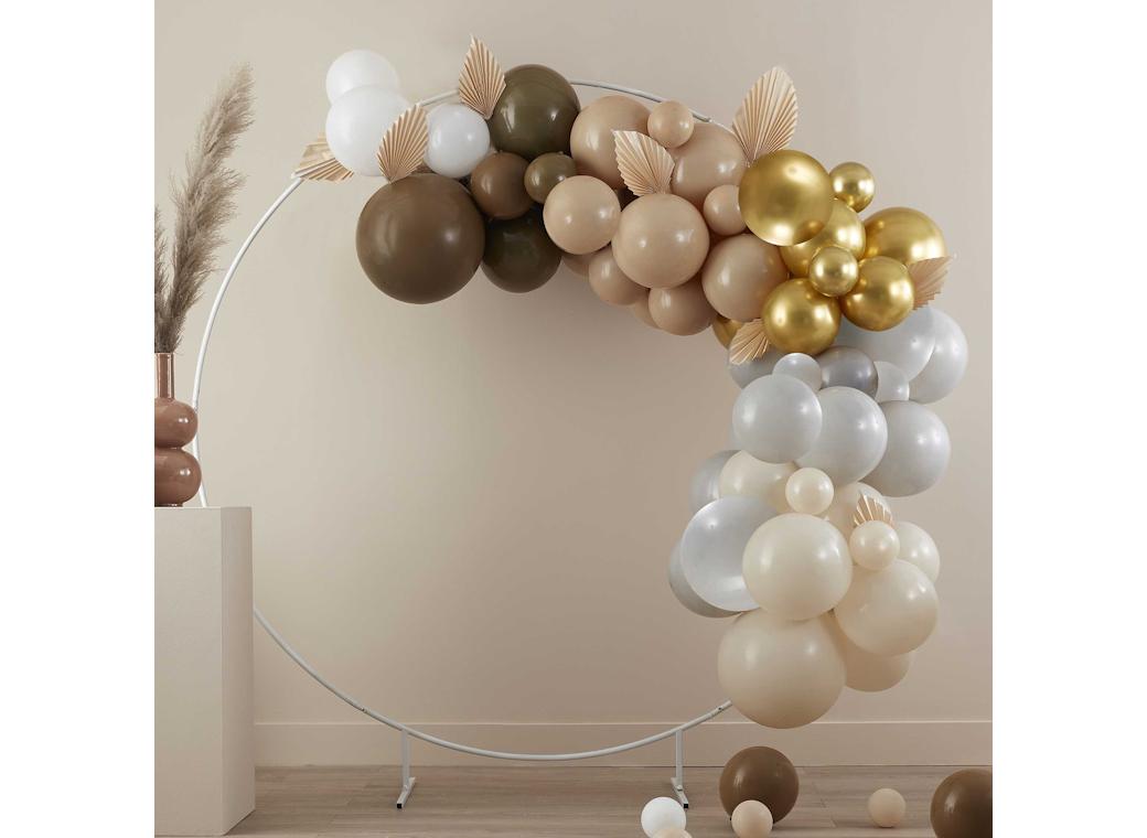 Taupe, Brown & Nude Balloon Arch with Fans