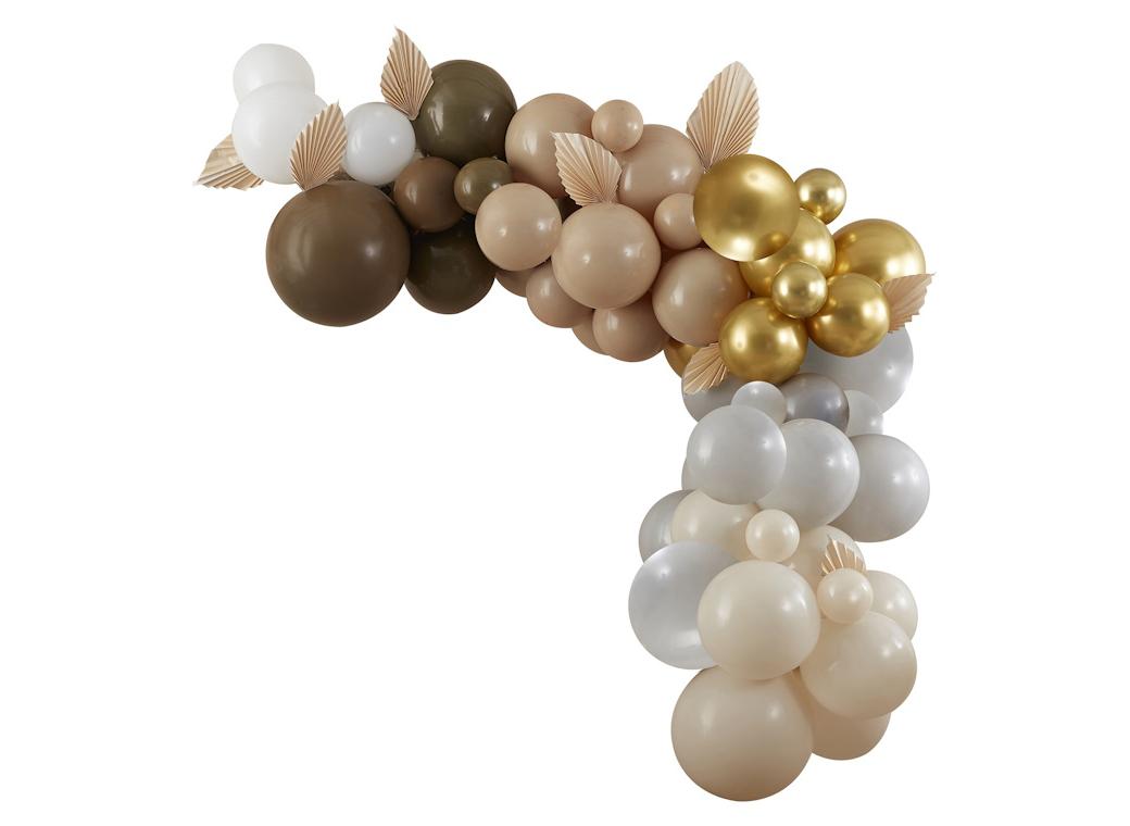 Taupe, Brown & Nude Balloon Arch with Fans