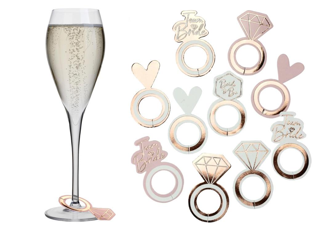 Team Bride Prosecco Glass Markers