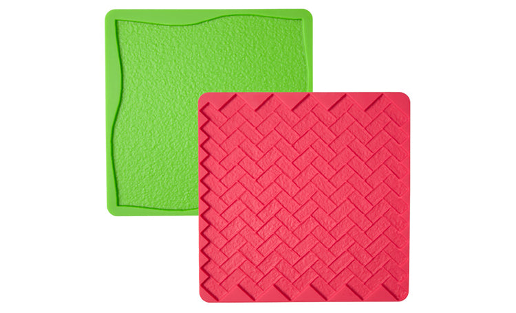 Wilton Silicone Texture Mat - Grass/Brick