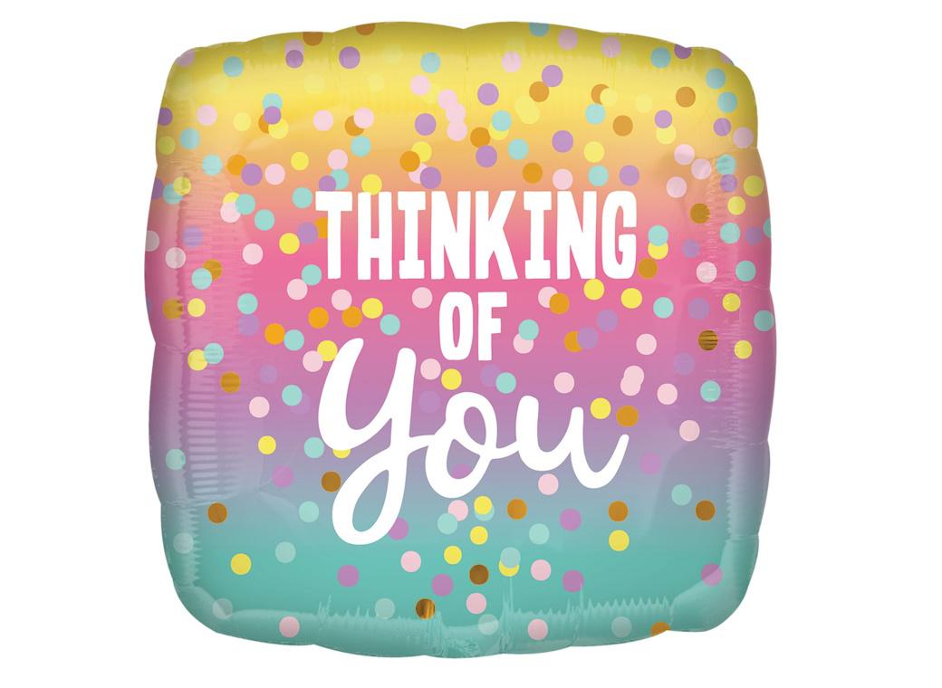 Thinking of You Pastel Dots Foil Balloon