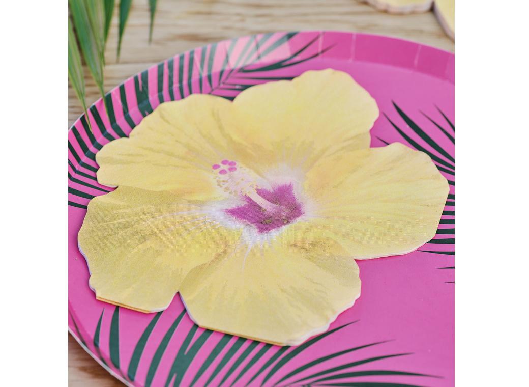 Tiki Tropics Flower Shaped Napkins 16pk