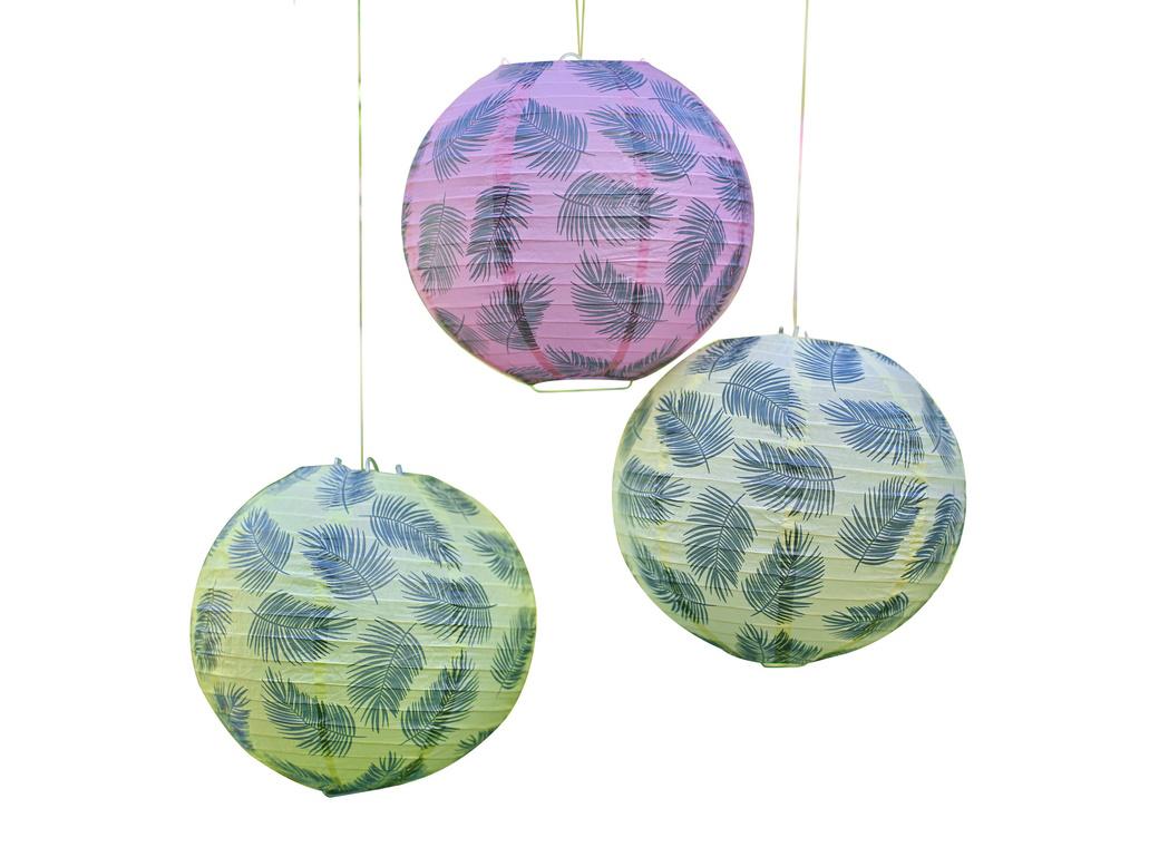 Tiki Tropics Palm Leaf Paper Lanterns 3pk