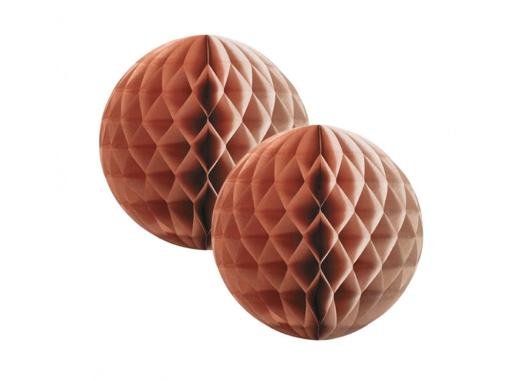 Tissue Honeycomb Balls 15cm Rose Gold 2pk