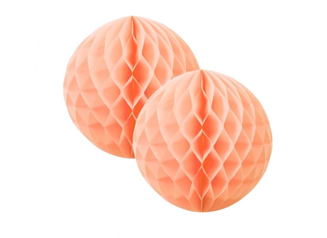 Tissue Honeycomb Balls 15cm Peach 2pk