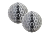 Tissue Honeycomb Balls 15cm Silver 2pk