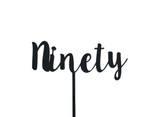 Ninety Cake Topper - Black