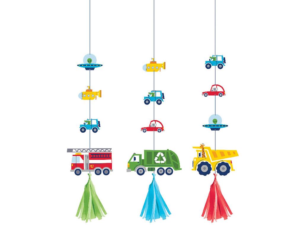 Transportation Time Hanging Cutouts with Tassels