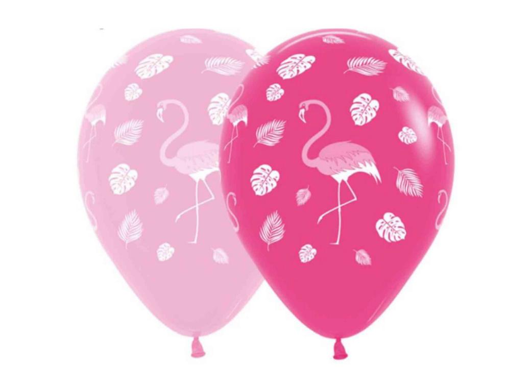 Tropical Flamingos Balloons 12pk