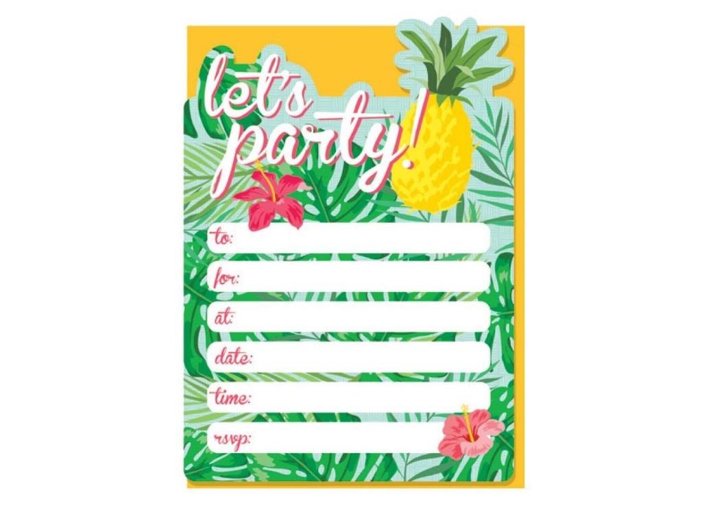 Tropical Party Invitations 16pk