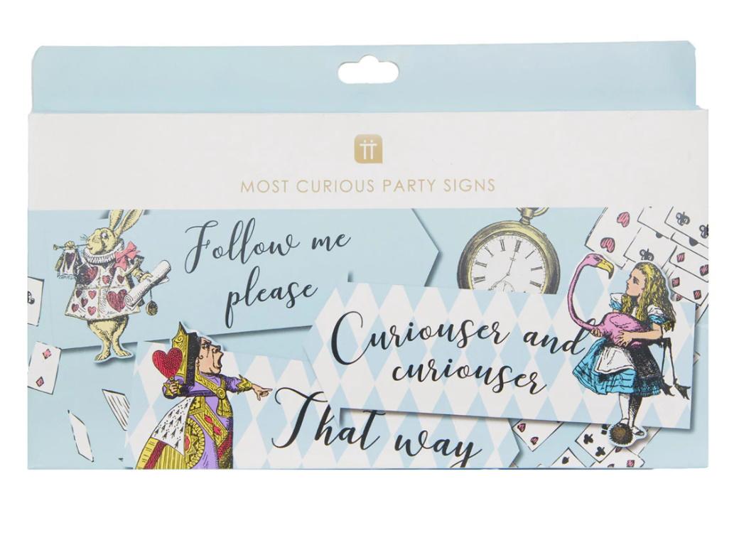 Truly Alice Most Curious Party Signs