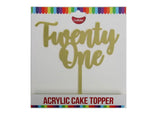 GoBake Twenty One Cake Topper - Gold