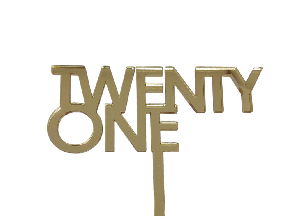 Twenty One CG Cake Topper - Gold