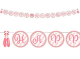 Twinkle Toes Ballerina Happy Birthday Banner