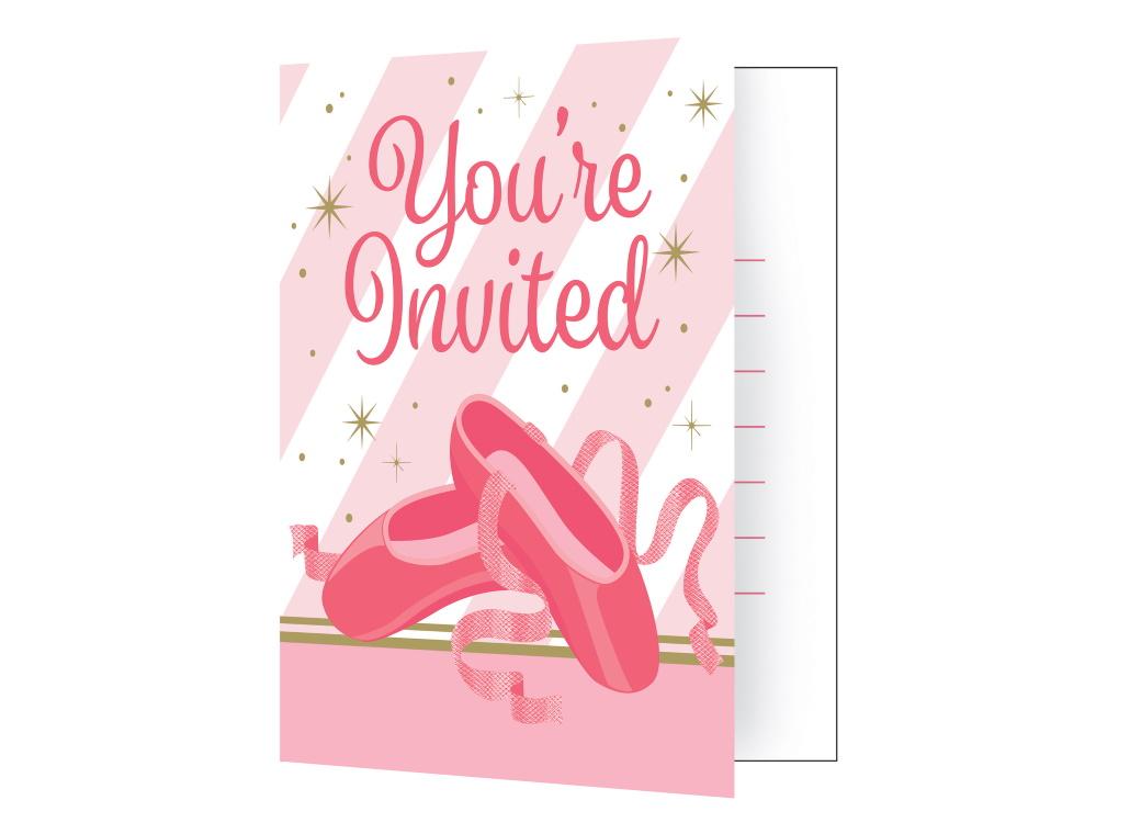 Twinkle Toes Ballerina Invitations 8pk