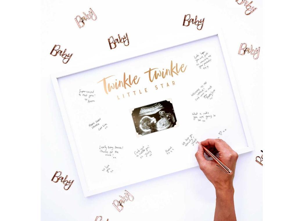 Twinkle Twinkle Baby Scan Guest Book Frame