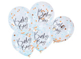 Twinkle Twinkle Baby Boy Confetti Balloons 5pk