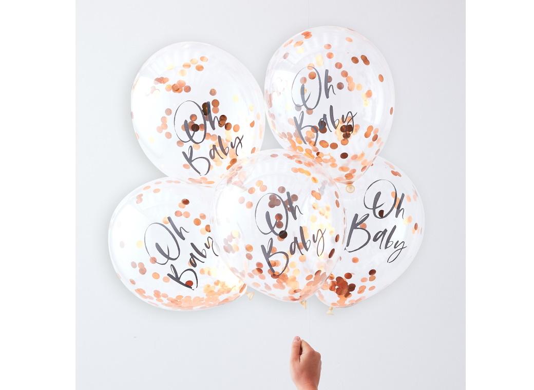 Twinkle Twinkle Oh Baby Confetti Balloons 5pk